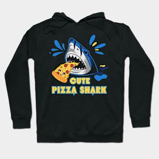 Pizza Shark Cute Cartoon Comic Eating Pizza Shark Hoodie